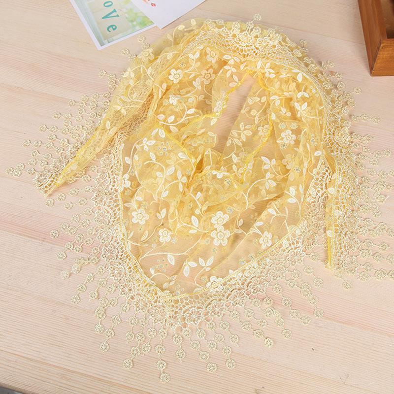Женская мода, летняя одежда, аксессуары, кружевной шарф, шаль с кисточками и цветочным принтом, шарфы 150x40 см