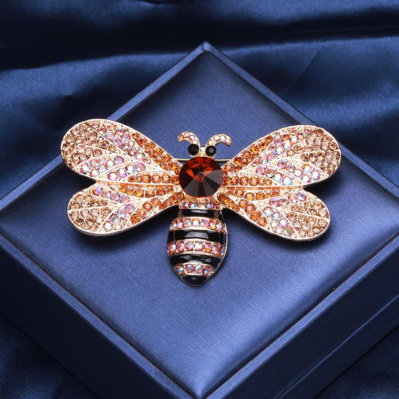 Blucome Новая модная брошь в виде пчелы, модная темпераментная, элегантная, изысканная, красочная, со стразами, маленькая булавка, швейная пряжка
