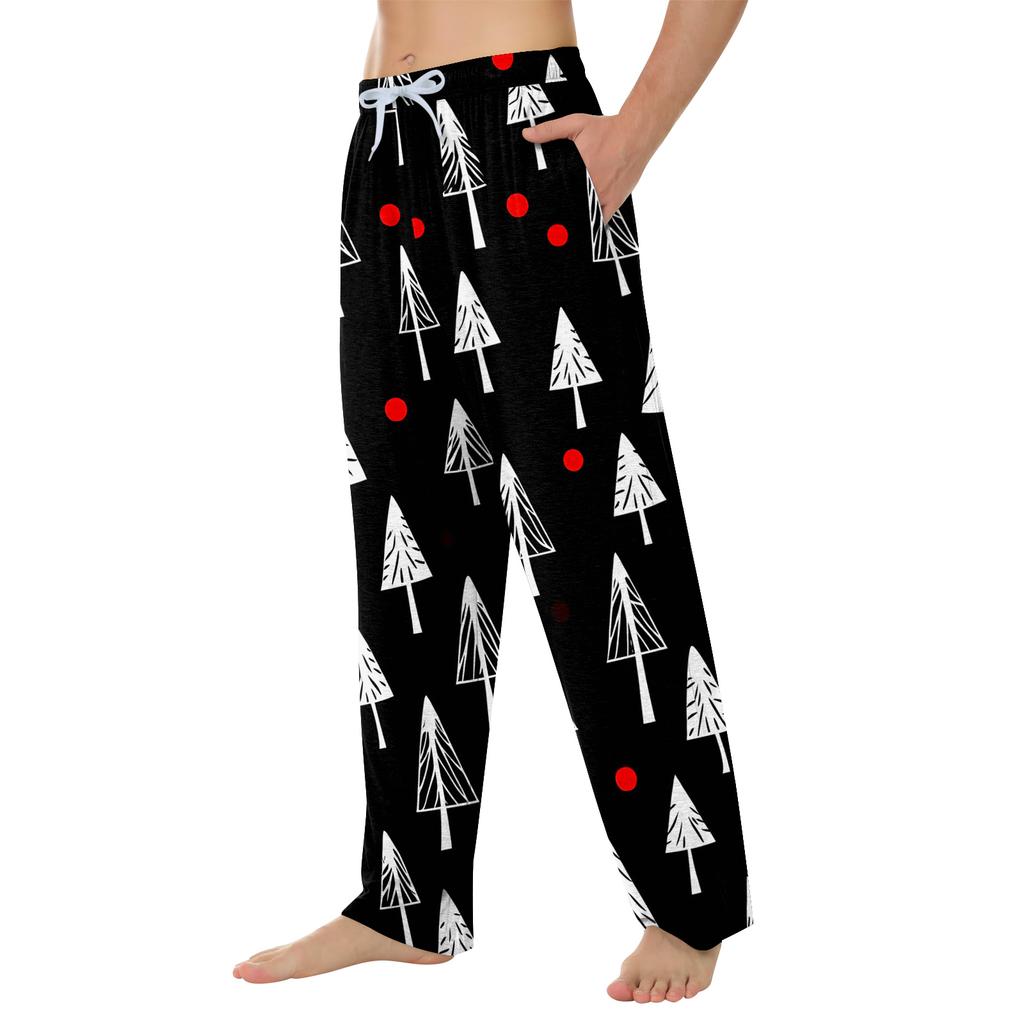 Мужские домашние мягкие пижамные штаны со шнурком и карманами, повседневные спортивные штаны