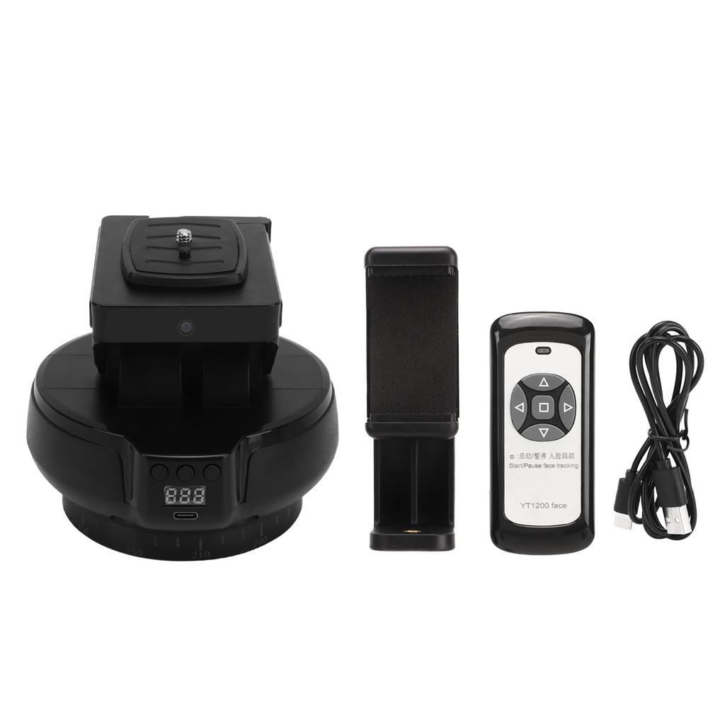 Wireless Remote Control Electric Tripod Head AI Face Tracking Rotating Panoramic Head Smartphone Camera Universal