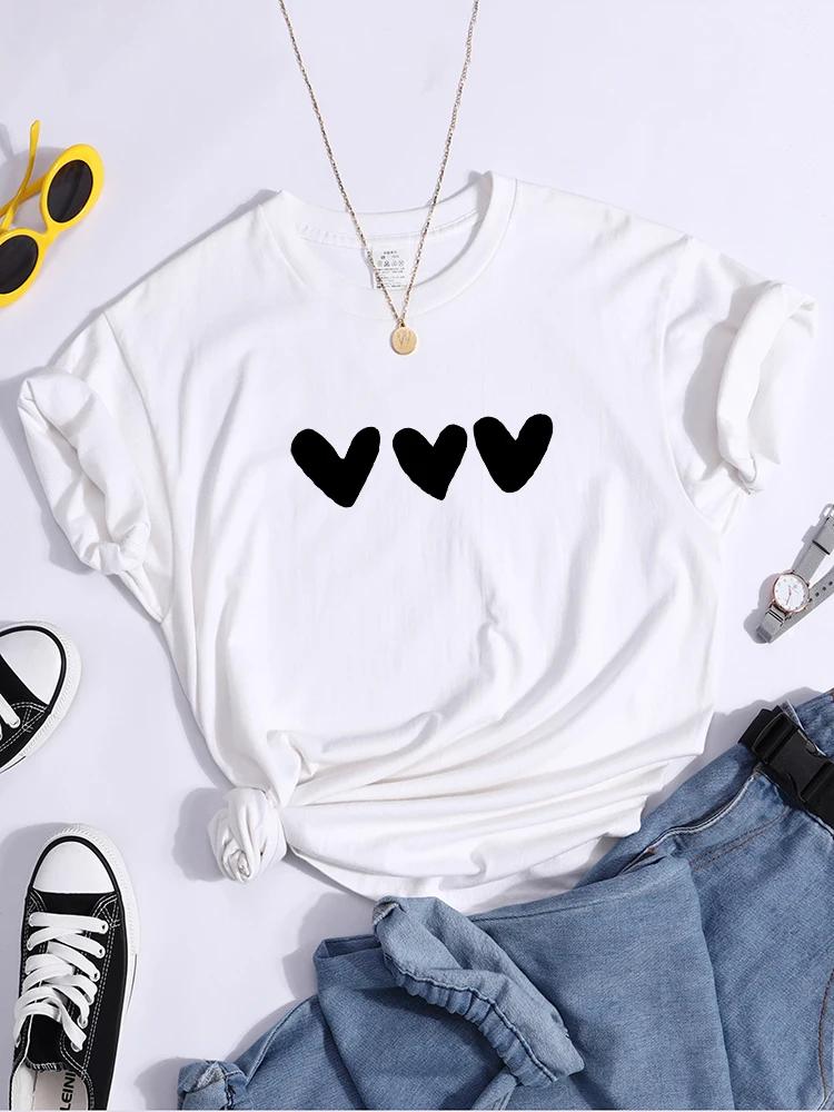 Black Heart Tshirt AllMatch Summer Comfortabletee Shirt Street Casual Softtee Tops Short Sleeve Essential Women Tshirts