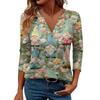 Women's Casual Fashionable Sexy Comfortable V-Neck Christmas Three-Quarter Sleeve Top
