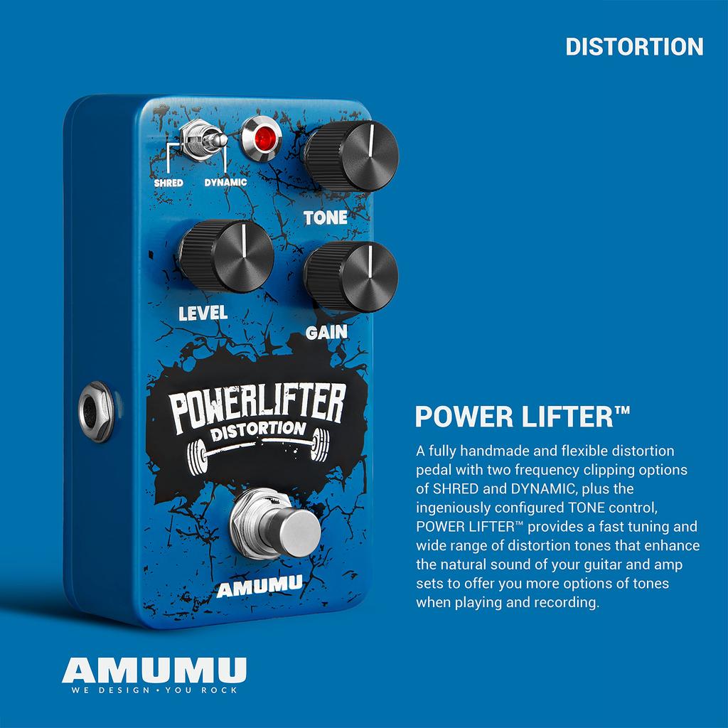 AMUMU POWER Distortion Guitar Effects Pedal Handmade LIFTER™