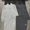 European Striped Zipper Knit Cardigan & Long Pants Two-Piece Set