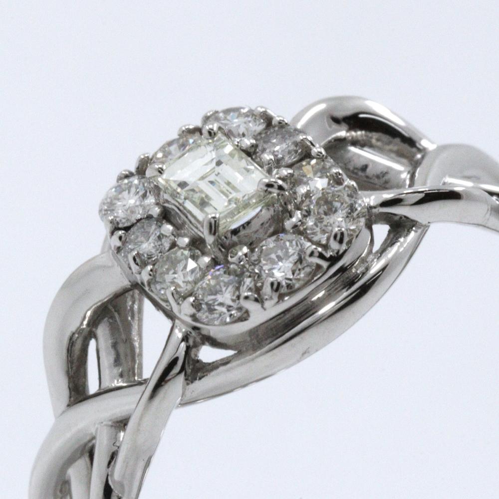 Ring Pt900Platinum/diamond #6.6(US Size) 4.3g Women Used