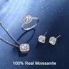 Women 'S Moissanite Jewelry Set 925 Sterling Silver Necklace Earrings Ring 1ct Round Cut Halo Ladies Jewelry For Wedding Party