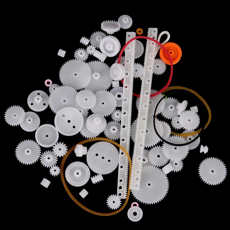 75Pcs/Lot Plastic Gear Rack Pulley Belt Worm Gear Single-And Double-Gear