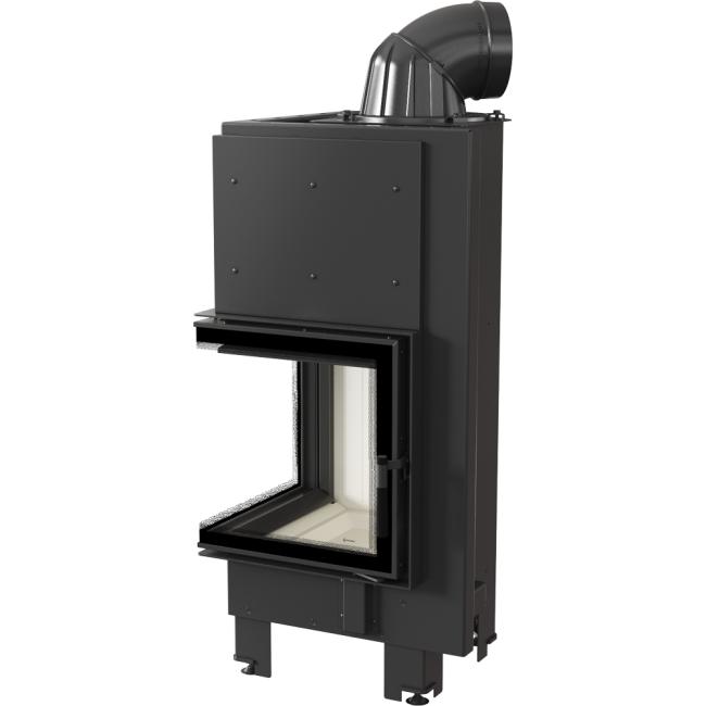 Smart steel fireplace KRATKI MBN left 8 kW Ø 200 MSK GLASS