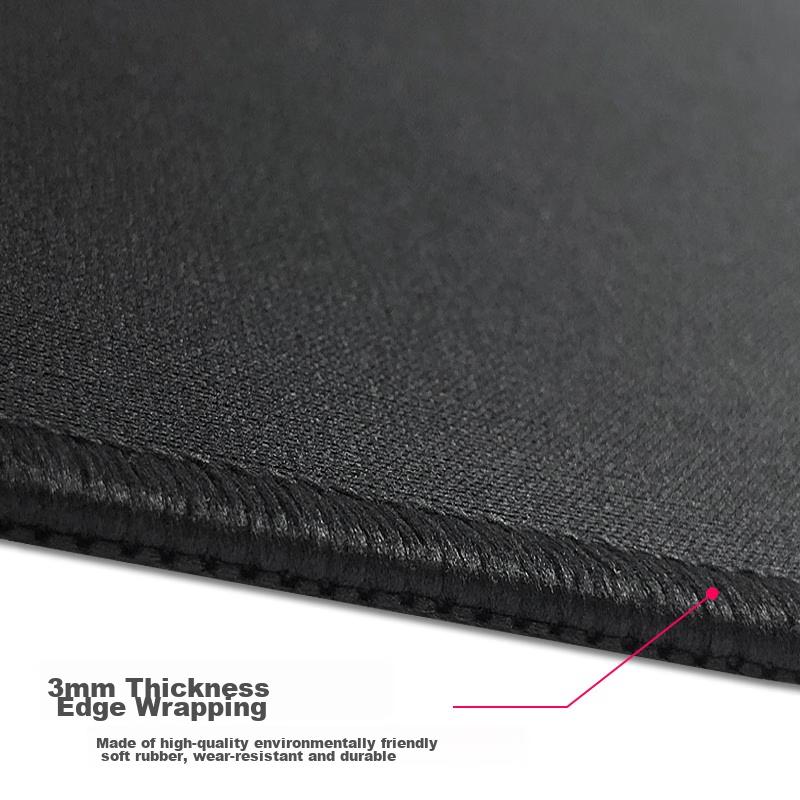 LESAILES Mouse Pad, Business Mouse Pad, Thickened Extra Large Computer Laptop Desk Mat, V-Shaped Lock Edge, Edge Binding, Pure Black 1000*400*3mm