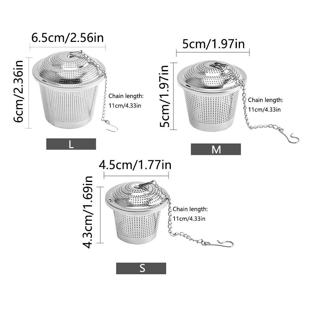Fine Mesh Stainless Steel Tea Infuser Extended Chain Loose Tea Separation Basket Spices