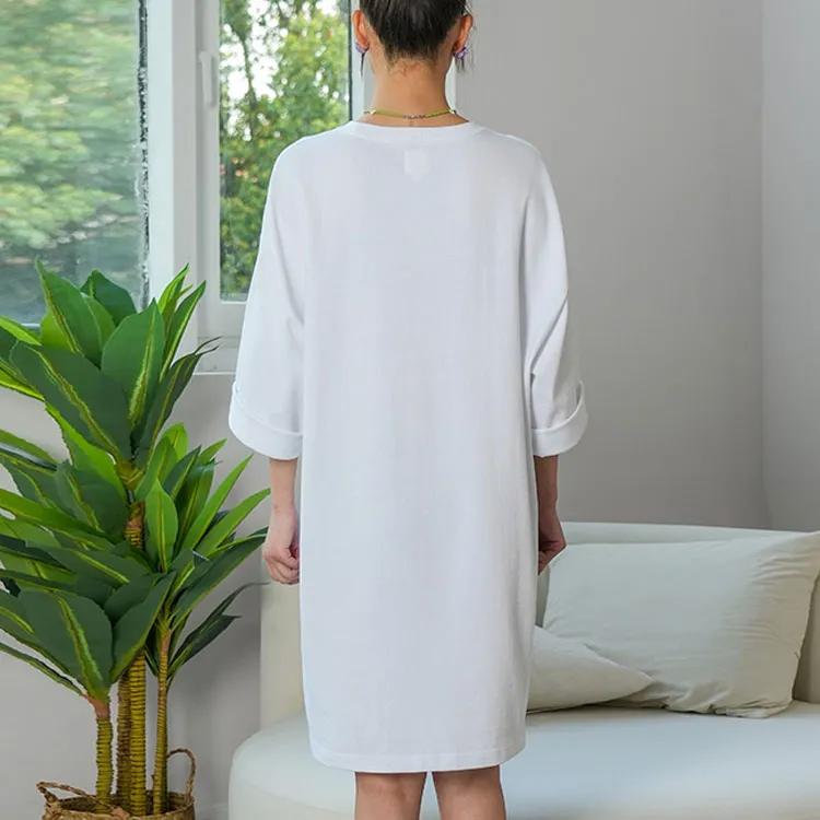 Vans Short-Sleeved Dresses Women's White Crew Neck Moderate Mid-Length (Unisex) Short-Sleeved Dresses VN000FQQWHT