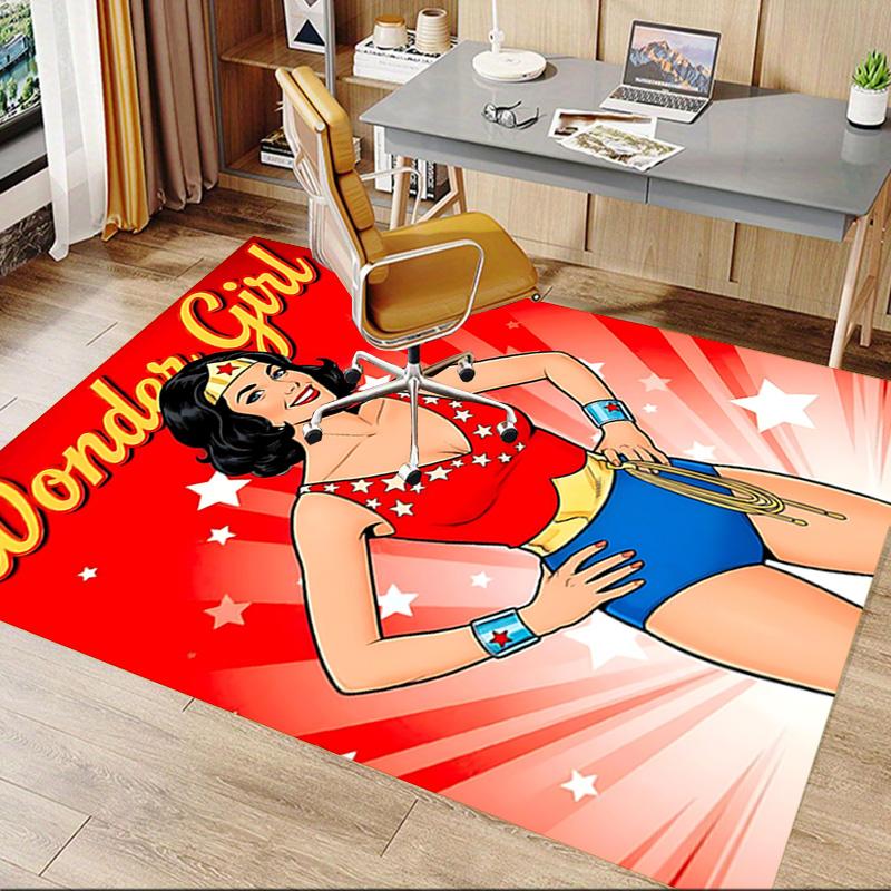 Wonder Girl Comic Art Carpet For Playroom Bedroom Living Room Sofa Home Decorkids Game Area Rug Nonslip Floor Mat