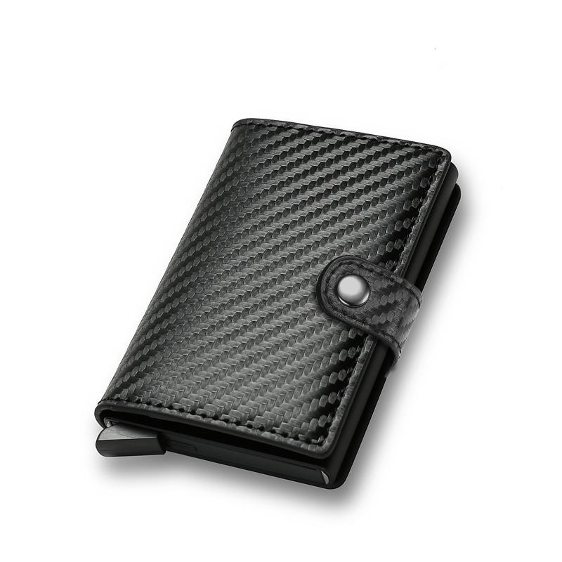 Slim Thin RFID Business Card Holder Name Card Case Carbon Fiber Wallet Men Bank Cradholder Minimalist Walets Money Bag with Hasp