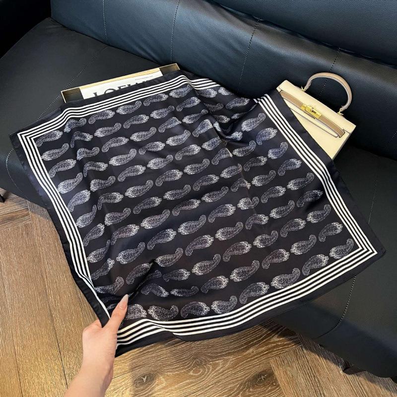 New Korean version of versatile printed decorative silk scarf, Chinese style temperament, elegant streamer, hair tie, bag, small scarf