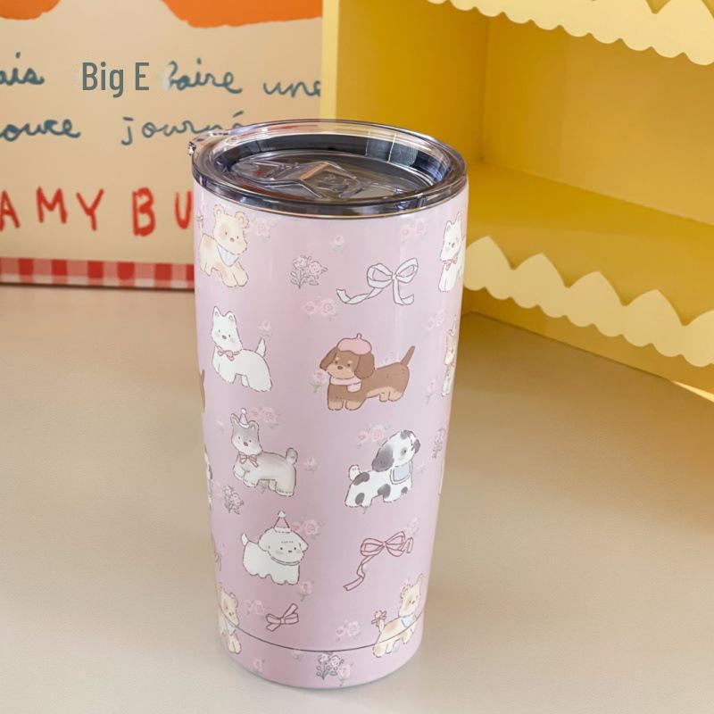 Новая термокружка Graffiti 2024 года — большая емкость, трехцветная, нержавеющая сталь, портативный дизайн для пар