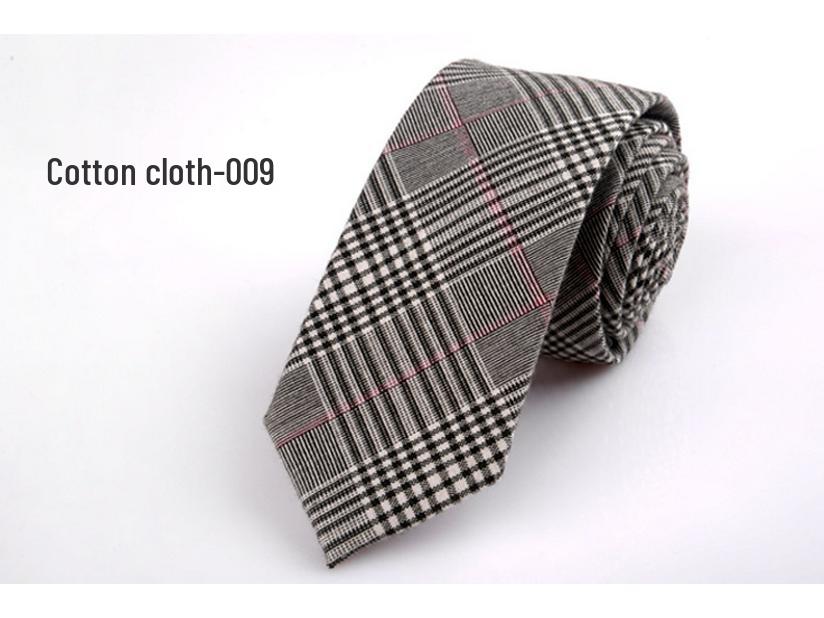 New Plaid Twill Cotton Tie: Men's Business Casual Korean Style for Weddings