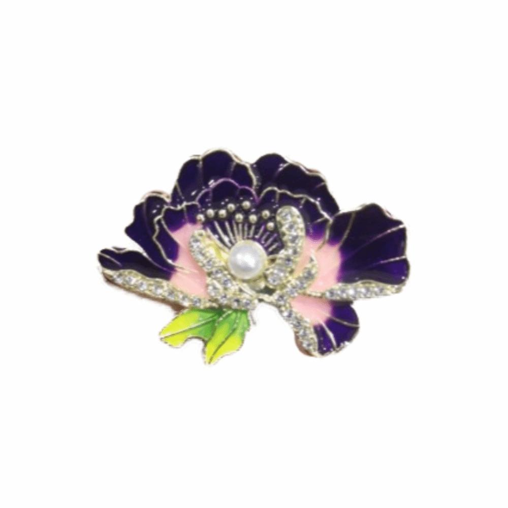 Colorful Enamel Brooches Vintage Metal Corsage Ornament Creative Peony Flower Brooches Party