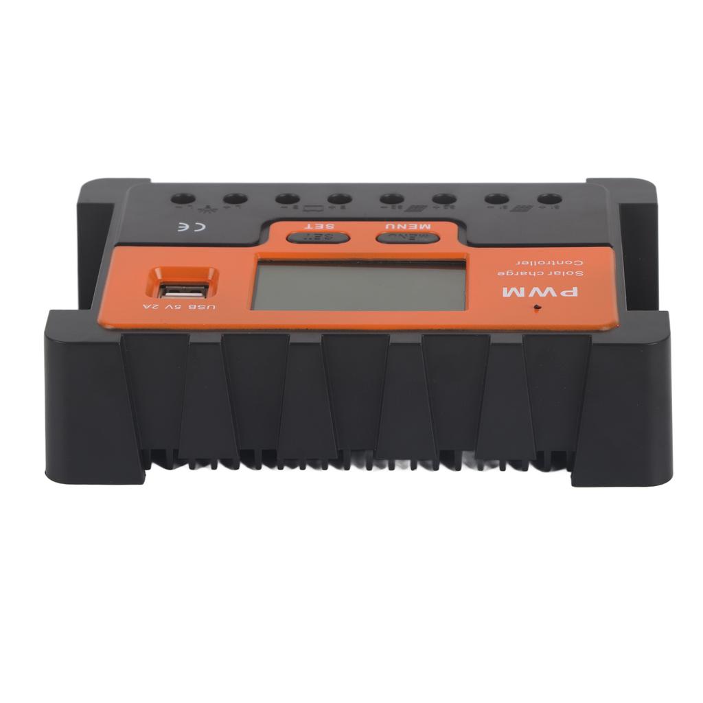 ШИМ Солнечный контроллер 50А 12В 24В 48В Ручной выбор 3-ступенчатая зарядка Регулятор солнечного заряда с 2