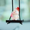 Festival Swinging Santa Auto Mirror Hanging Decoration Resin Christmas Ornament For Car Home Decoration