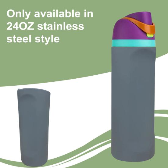 Silicone Water Bottle Boot for Owala 24oz Full Wrap Protection Anti-Sliding Bottom Protective Sleeve Case for FreeSip Water Bottle Cover Accessory