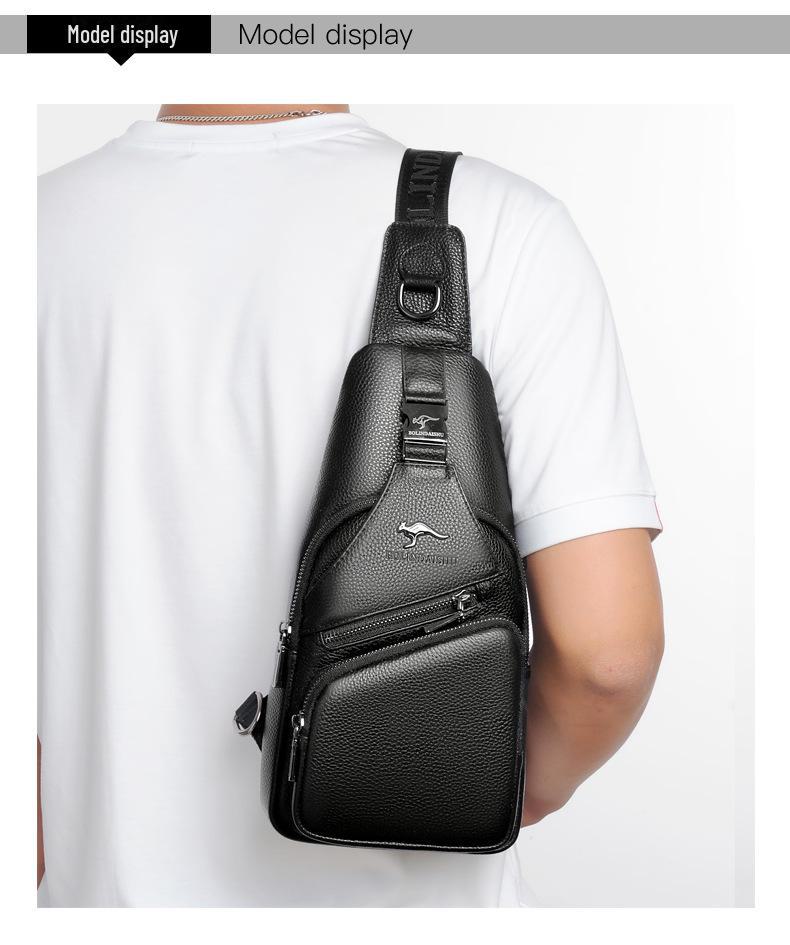 Мужская сумка-мессенджер Bolindaishu из натуральной кожи