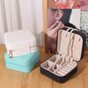 Packaging Box Zipper Jewelry Storage Case Necklace Ring Earrings Organizer Holder Women