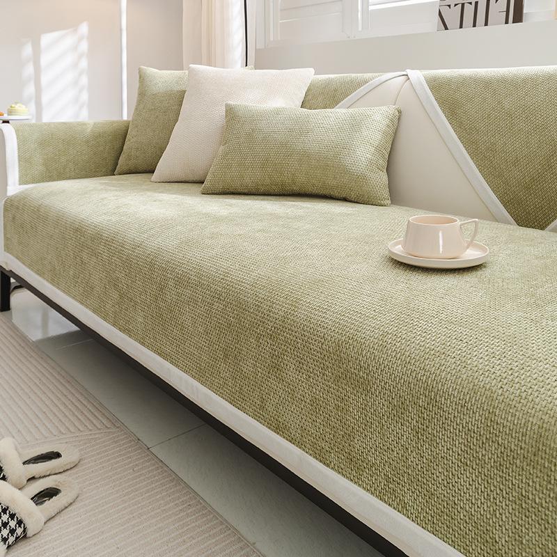 Nordic Minimalist Style Sofa Cushion Solid Color Chenille Sofa Suit Non-Slip Stain-Resistant Sofa Cover Towel Four Seasons Universal