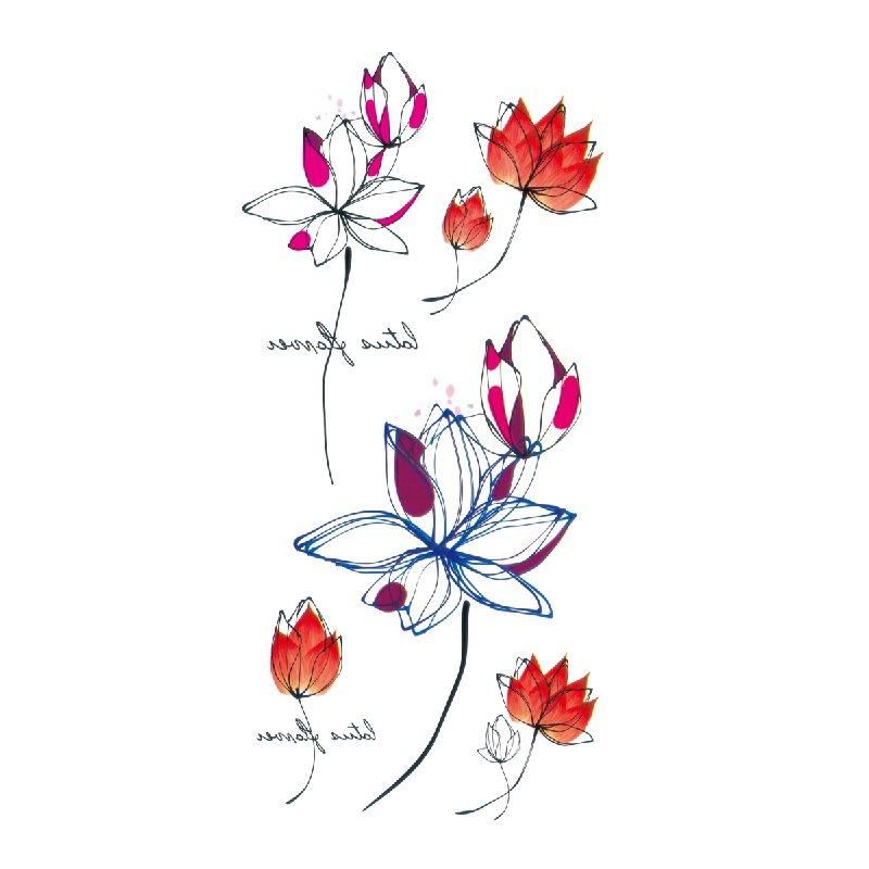 Наклейка с изображением цветка голубой розы, большой узор в виде цветка сливы, водонепроницаемая наклейка с изображением цветка на руке, образец татуировки