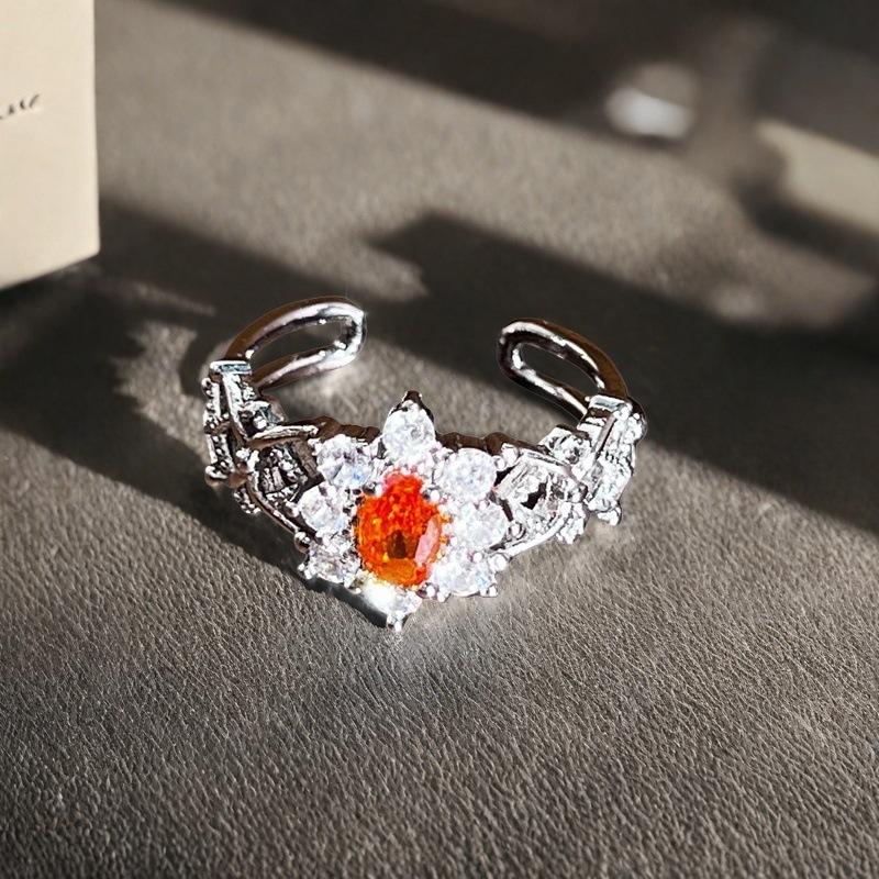 Новый Уникальный Дизайн Цветное Фиолетовое Сокровище Полностью Алмазный Zir*****Кольцо-Ручка Подсолнух Супер Блеск Высококлассное Кольцо Легкой Роскоши