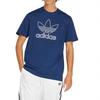 adidas Футболка Originals Adicolor Trefoil Tee Outline, удобная, приятная для кожи, универсальная, с круглым вырезом и коротким рукавом, мужские топы, темно-синего цвета JP1089
