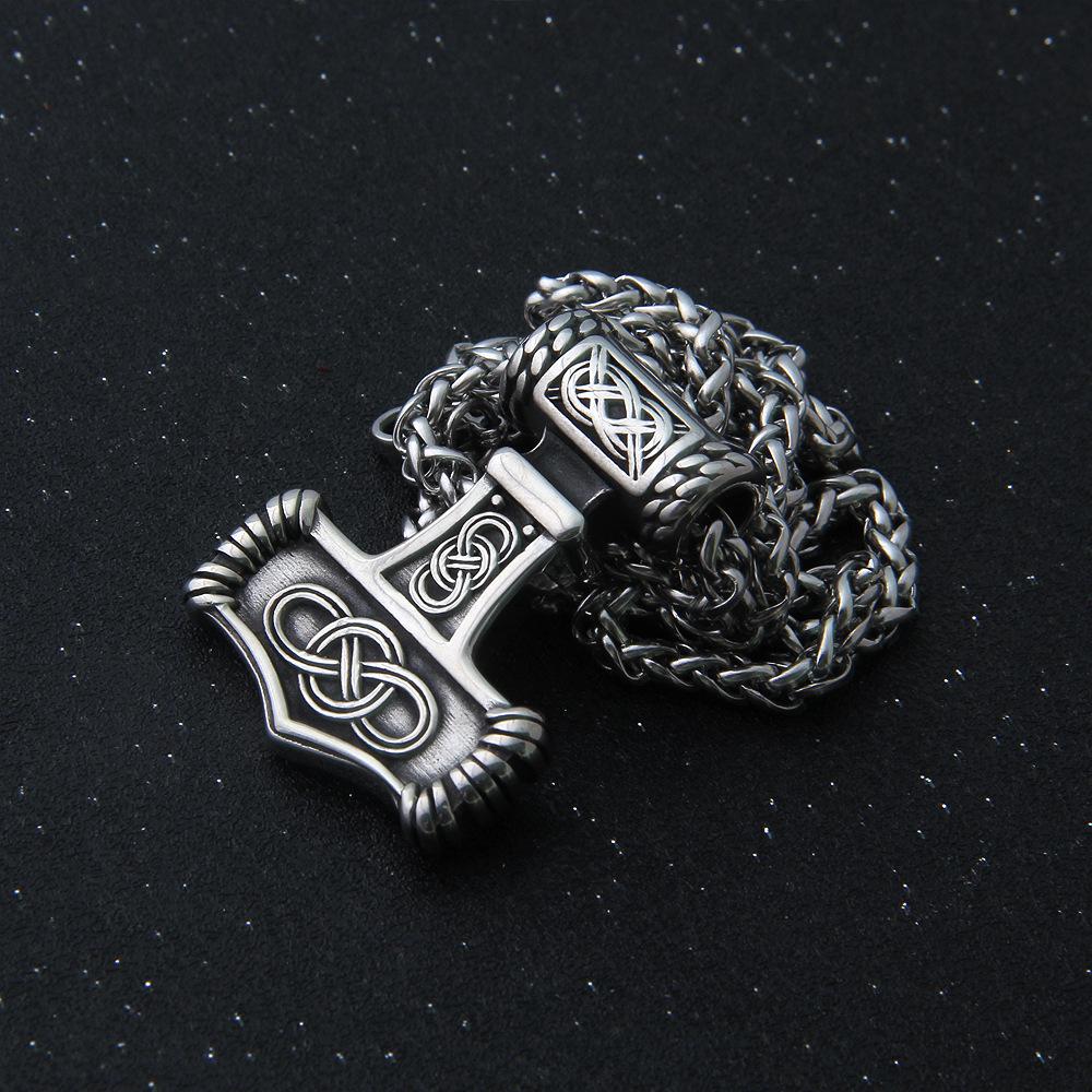 Никогда не выцветает ожерелье из нержавеющей стали «Молот Тора» Ожерелье с подвеской «Мьельнир» Ожерелье «Молот викингов»