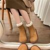 2025 New Women's Cotton Shoes, Short Boots, Fur Integrated Soft Leather Snow Boots Women's Winter Velvet Thickened Martin Boots