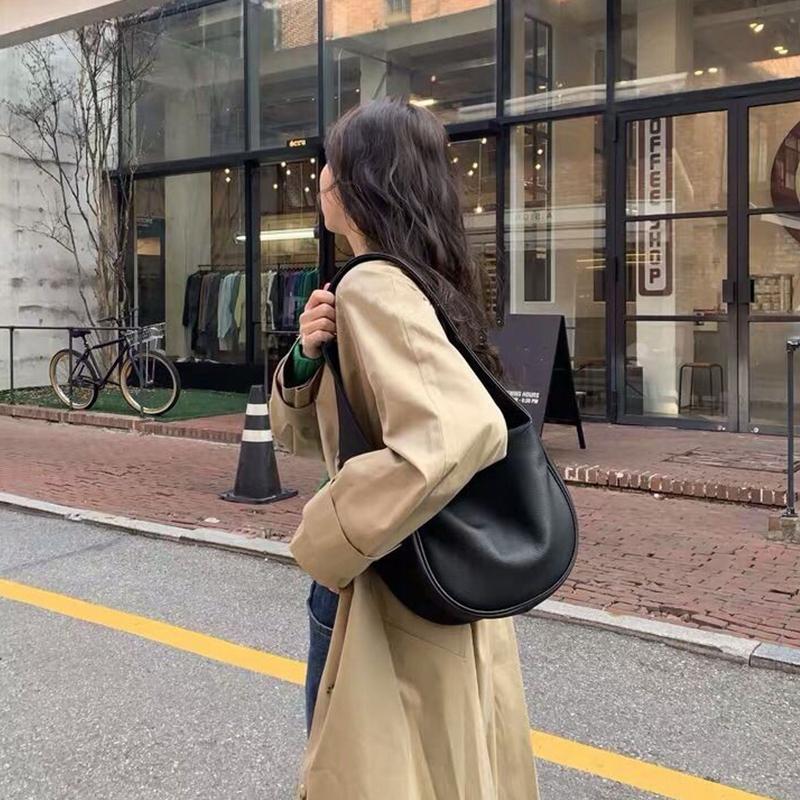 Yogodlns Винтажная сумка через плечо с клецками для женщин, сумка через плечо из искусственной кожи, простая однотонная сумка, большая вместительная сумка-хобо