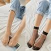 10pair Crystal Transparent Silk Socks Female Summer Sock Sexy Thin Elastic Womens Socks Short Black Skin Color Nylon Ankle Socks