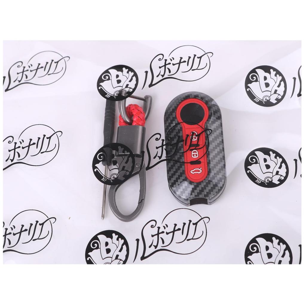 Rubonarie Универсальный чехол для ключа Fiat Abarth 500 595, углеволокно (красный)