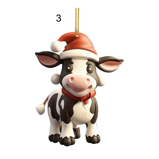 Качающееся молочное автомобильное зеркало, подвесное украшение в рождественской шапке, украшение для автомобиля, акриловые универсальные аксессуары для салона автомобиля