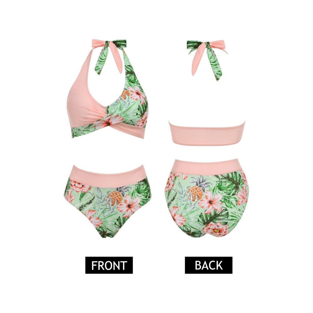 Купальник Разноцветный купальник-бикини с грудью и крестом, костюм из двух частей