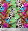 Soimoi Японский креп-сатин с принтом тропических листьев и животных зебры по метрам 42 дюйма