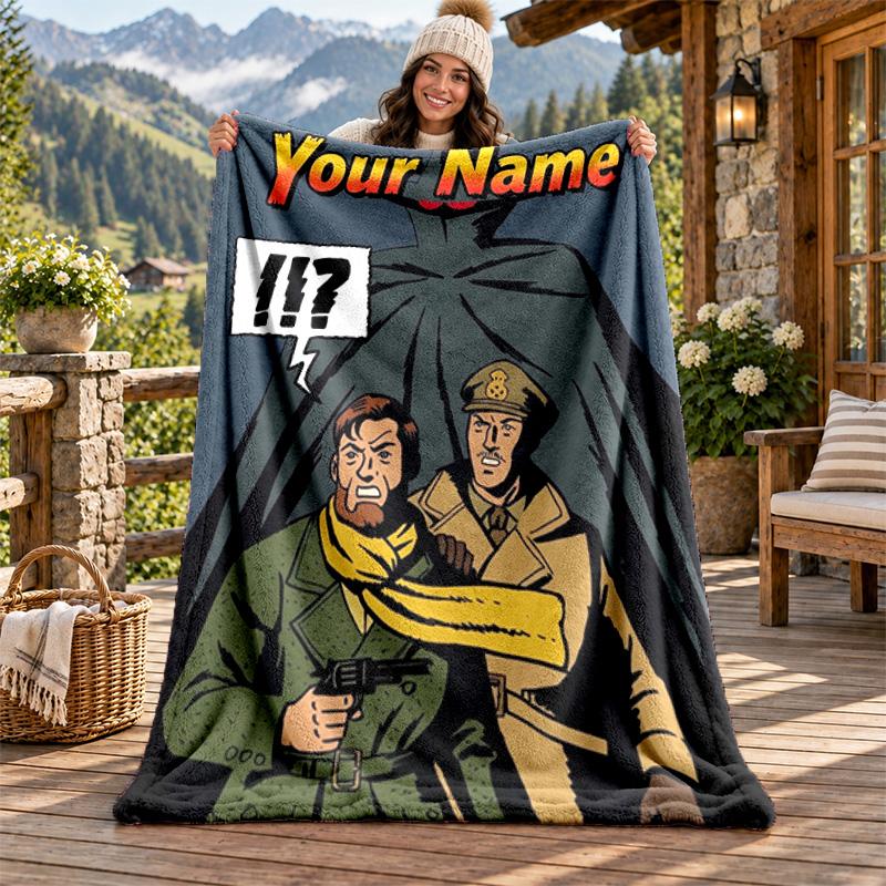 Blake and Mortimer Custom Name Flannel Blanket Personalized Soft Warm Plush Throw Blanket Customized Gift for Family Friends