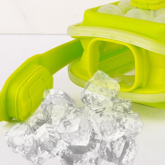 Форма для кубиков льда с крышкой, пищевой силикон, аппарат для изготовления кубиков льда, без BPA, легкое извлечение, удаление одним нажатием, лоток для льда для морозильной камеры