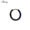 Alisouy 2PCS Punk Rock Hiphop Stainless Steel Enamel Circle Round Ear Helix Clip Huggie Buckle Women Men Unisex Hoop Earrings