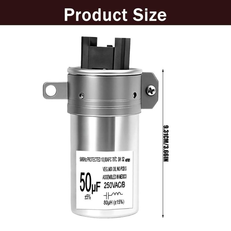 W11395618 Конденсатор для стирально-сушильной машины 50 мкФ 250 В для W10866250 W11315694 W11162560 W10625046 4931353 PS12731163 W10843769