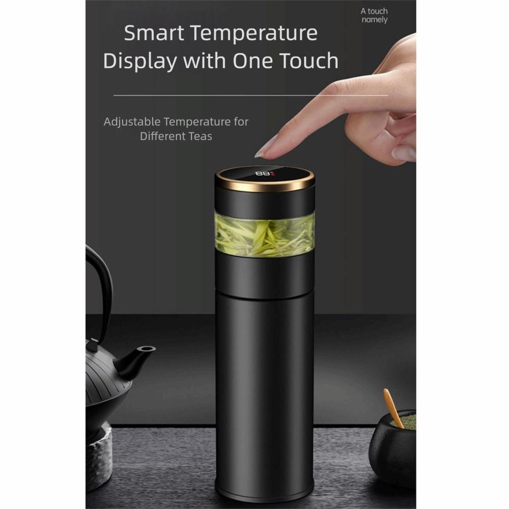LED Temperature Display Tea Infuser Thermos Separation Strainer Intelligent Vacuum Cup Travel