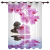 Flower Stone Pink Orchid Reflection White Curtains for Bedroom Living Room Drapes Kitchen Children Window Curtain Home Decor