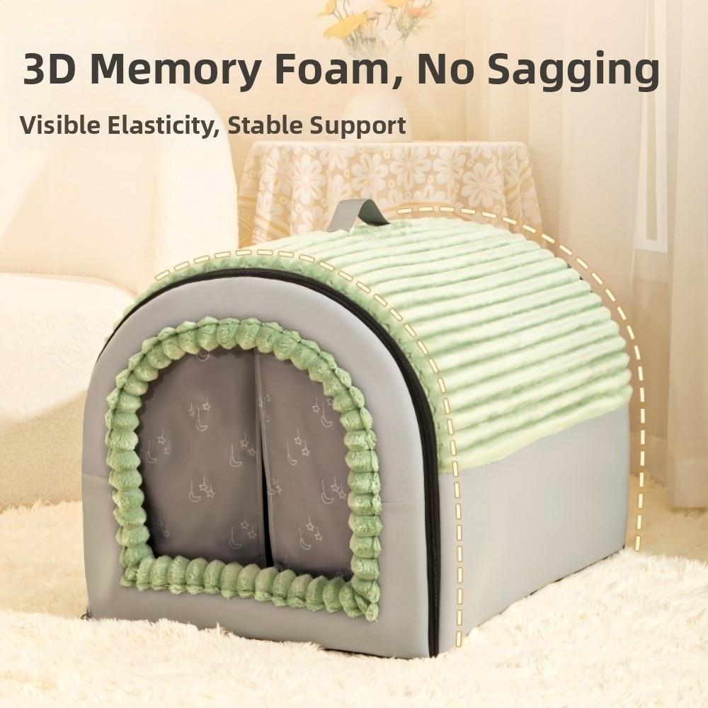 Detachable Dog Bed & Cat Bed Soft Warm Tent Winter Pet House For Small Animals