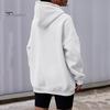 Women Fall Winter Hoodie Thick Hooded Long Sleeves with Big Pocket Plus Size Mid Length Solid Color Loose Elastic Cuffs Drawstring Sport Top