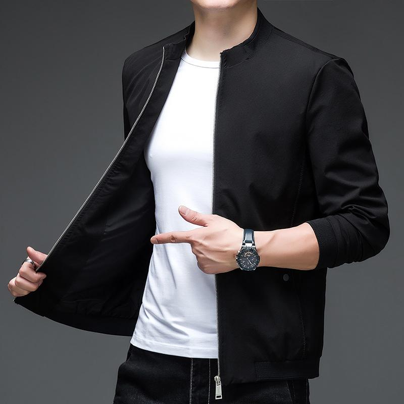 Мужская куртка с воротником, тонкое деловое повседневное пальто, мужская весенне-осенняя бейсбольная куртка