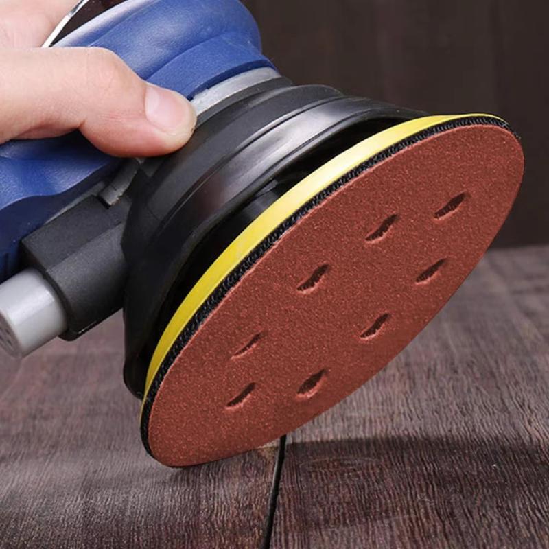 100PCS Assorted Grits Sanding Discs 8 Hole Hook and Loop Adhesive Sandpaper for Home DIY Woodworking Metal Polishing Use