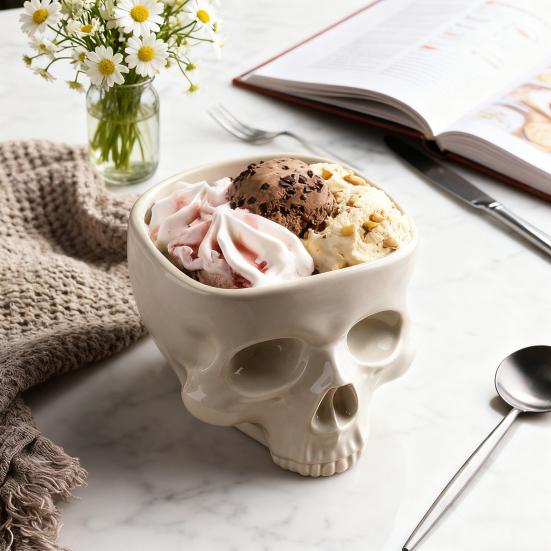 Хэллоуин Череп Конфетница Готическая Керамическая Переносная Миска в Виде Головы Скелета Хэллоуин Домашний Бар Декор Украшение для Обеденного Стола