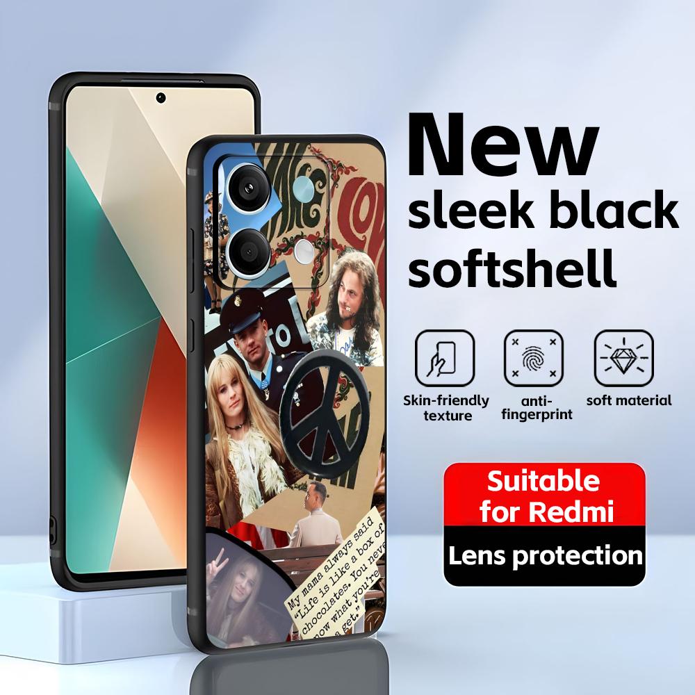 Классические фильмы Форрест Гамп Чехол для телефона для Redmi Note 14 13 12 11 Pro Plus S 5G 14C A3 Мягкий черный чехол для телефона